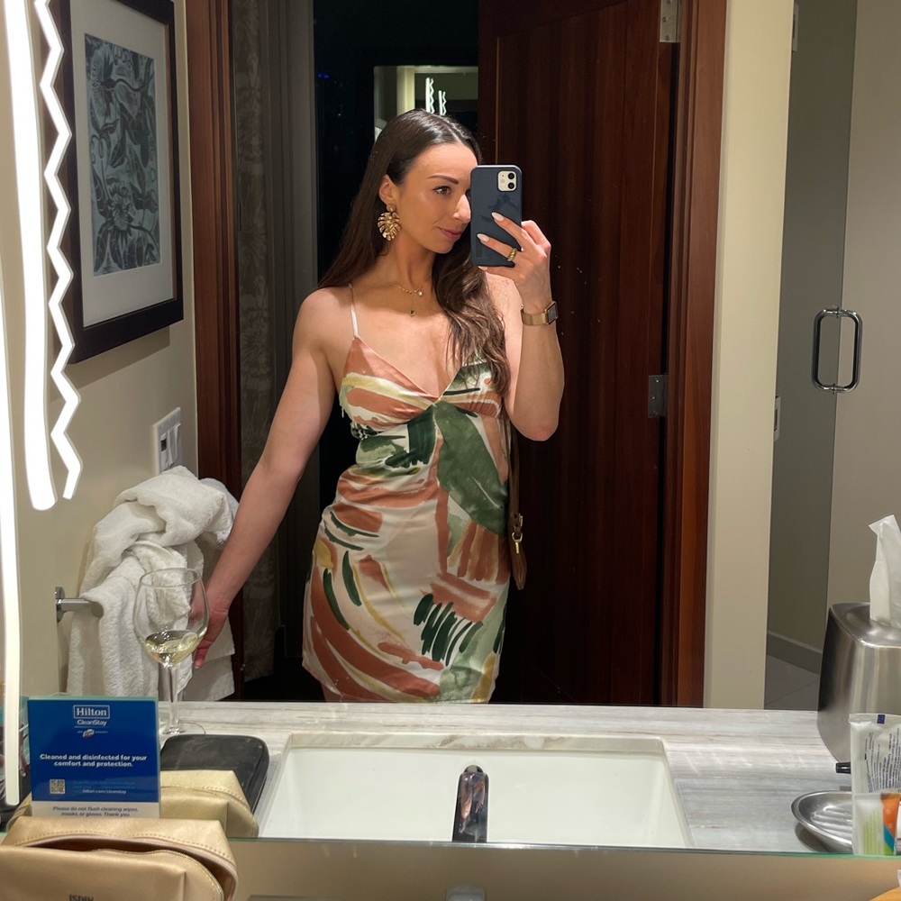 Deep V-Neck Mini Dress